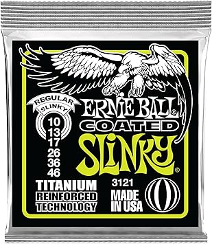 Ernie Ball Coated Electric Titanium Rps Regular Slinky Set 010 046