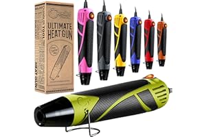 CHANDLER TOOL Heat Gun for Crafting, Mini Dual Temp Hot Air Gun Tool for Epoxy Resin, Shrink Wrapping, Vinyl Wrap, Embossing, Electronics, Candle Making, Sublimation, Phone Repair & DIY (Green/Black)
