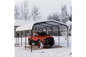Royal Windsor Metal Carport 12×20 FT Car Port, Outdoor Storage Heavy Duty Metal Canopy Multi-Use Garage Shed for Car and Truck, Carport Kit with Galvanized Steel Roof Building and Frame