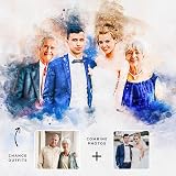 Personalised Wedding Portrait Watercolour Print Gift for Couple Anniversary view 3
