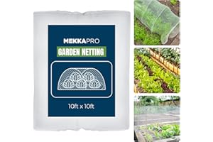 MEKKAPRO XL Garden Netting, Mosquito Bug Screen Netting, 10ft x 10ft, Mesh Netting, Insect Netting for Garden, Bird Netting, Vegetables, Flowers, Fruits, Plants, Pest Barrier, Plant Protection