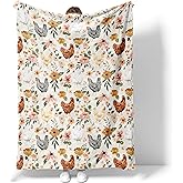 Cute Chicken Print Blanket Gifts for Kids Girls Boys Adults Animals Lovers, Flanne Throw Blanket, Soft Cozy, Warmth, Fluffy Fuzzy Blankets for Couch, Travel, Living Room, Decor (Chicken, 50"x40")