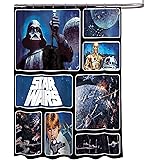Star Wars Classic Saga 72" x 72" Fabric Shower Curtain With Darth Vader, Luke Skywalker, R2-D2 & C-3PO