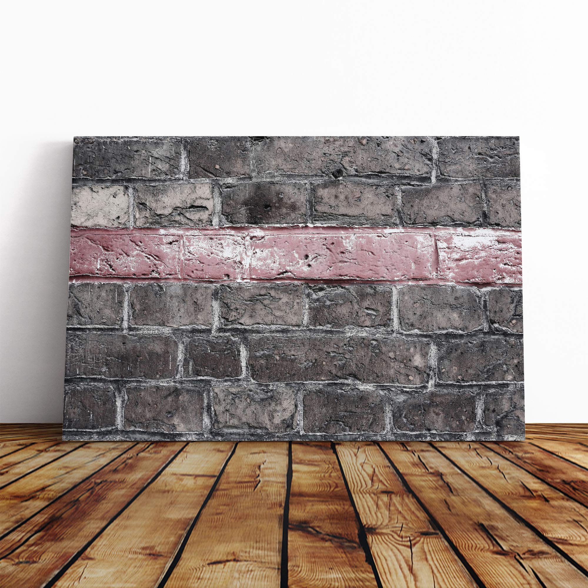 Art Brick Wall Canvas Print | Gallery Wrapped 30mm Frame Wall Art | 20x14 inches | Ready to Hang | Contemporary Picture | Living Room Bedroom Lounge Office