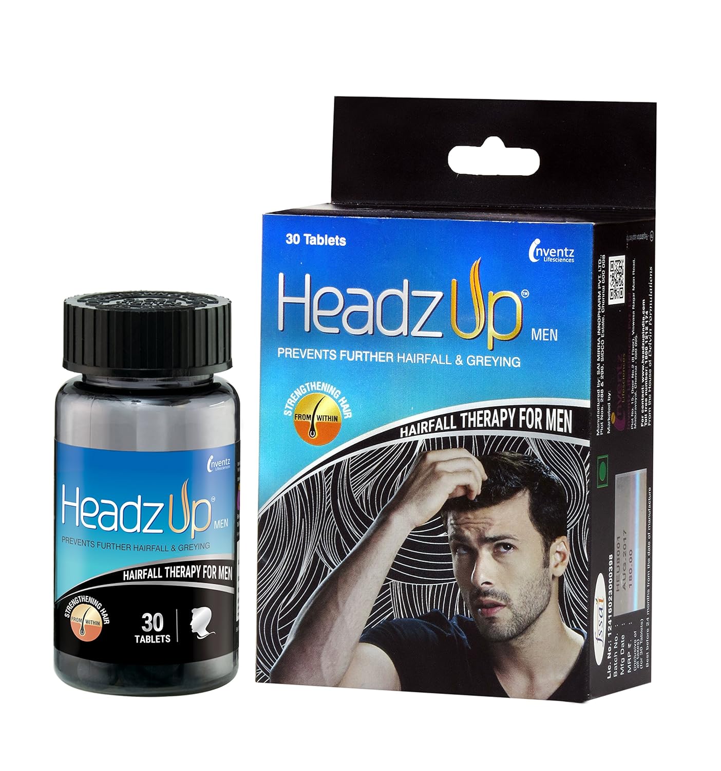 Buy Headzup Men Hairfall Therapy For Men Pack Of 30 Tablets