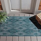 SAFAVIEH Courtyard Collection 2' x 3'7" Turquoise/Blue CY8522 Indoor/ Outside Waterproof Easy cleansingPatio Backyard Mudroom