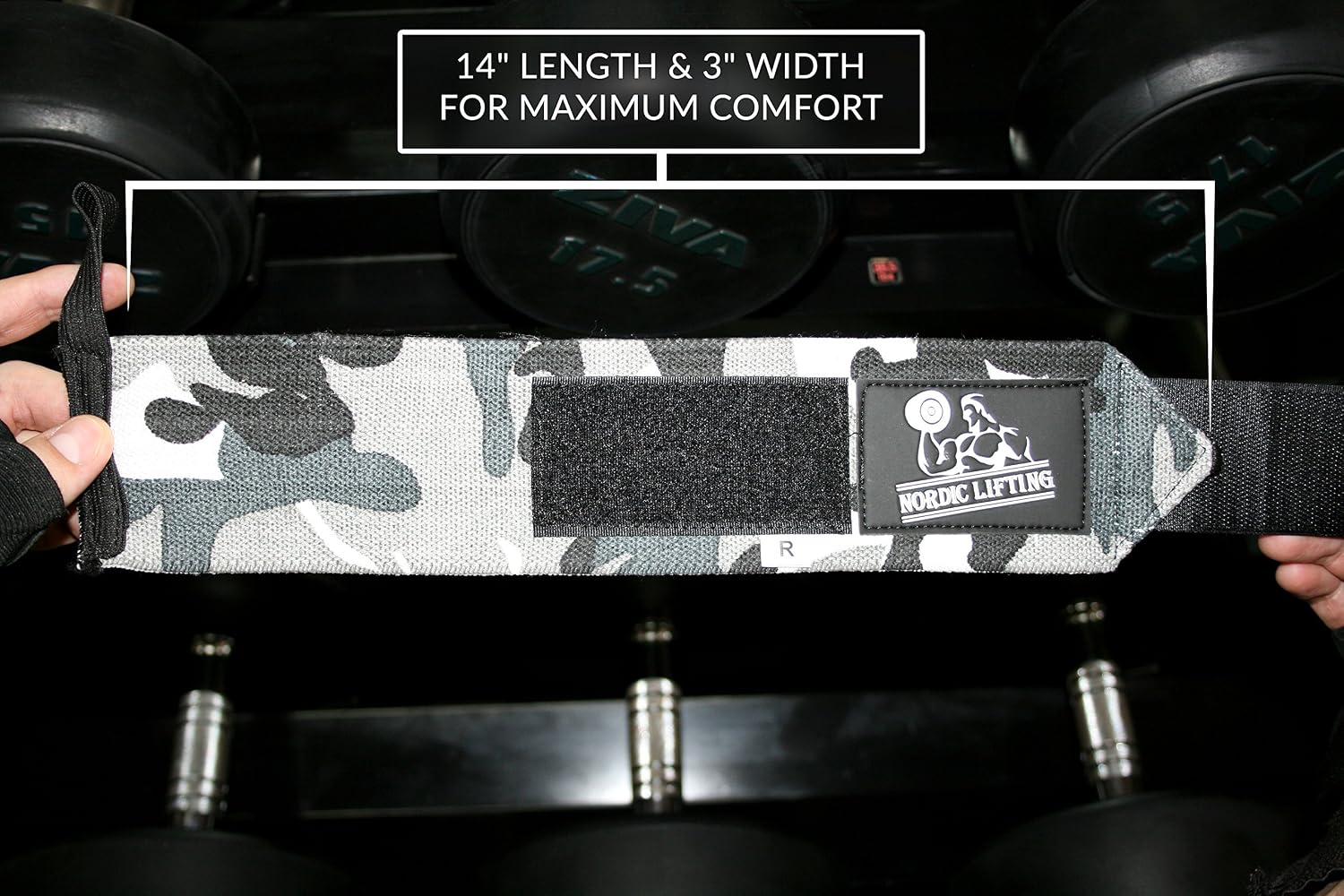 Wrist Wraps (2 works) - Premium Support for Weightlifting Crossfit & Gym, Camo Grey & Black/Yellow - Image 5