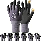 toolant Work Gloves Men MicroFoam Nitrile Coated, Breathable Nylon Safety Gloves with Stretchy Fit, Firm Grip & Touchsreen