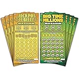 Larkmo Prank Gag Fake Lottery Tickets - 8 Total Tickets, 4 of Each Winning Ticket Design, These Scratch Off Cards Look Super 