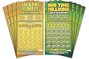 Larkmo Prank Gag Lottery Tickets - 8 Total Tickets, 4 of Each Winning Ticket Design, These Scratch Off Cards Look Super Real Like A Real Scratcher Joke Lotto Ticket, Win 10,000 or $50,000