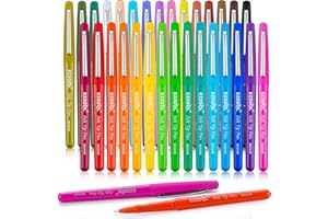 Ezzgol 30 Colors Felt Tip Pens, 30 Pack, 0.7mm Premium Medium Fine Point, Felt Tip Markers For Valentines Day Gift Writing, Journal, Planner Coloring, Note Taking, Drawing, Art, School