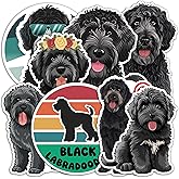 Black Labradoodle Sticker 8 Pcs (Large Size) Vinyl Stickers Laptop Waterproof Decal for Car Bumper Water Bottle Window Funny Party Birthday Decorations - Size 4 Inches