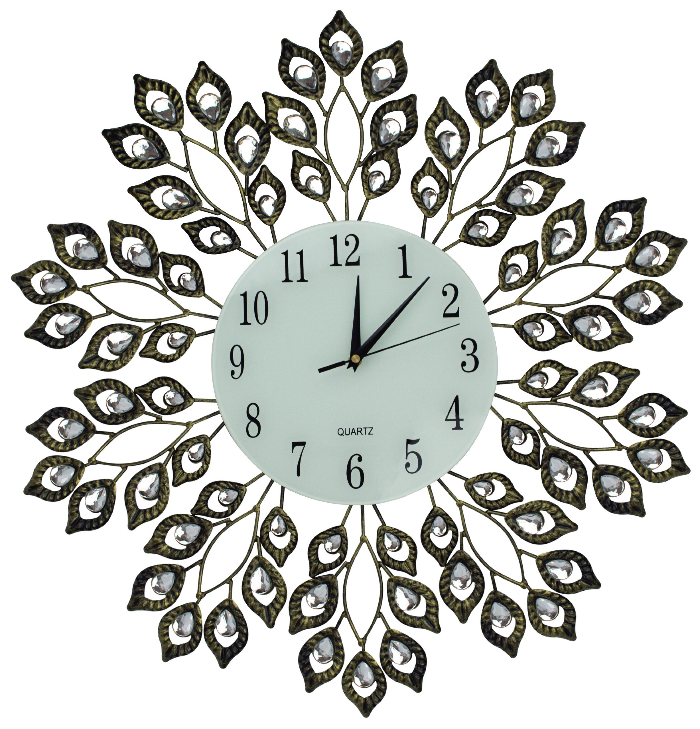 Lulu Decor 25 Antique Metal Wall Clock 9 White Glass Dial With Arabic Numbers Decorative Clock For Living Room Bedroom Office Space Buy Online In Dominica At Dominica Desertcart Com Productid