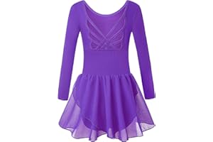 Tegmk Girls Tank Ballet Leotards with Skirt Toddler Dance Dress,Cute Butterfly Hollow Back