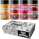 Fire & Smoke Society Flavor Core Variety Pack | BBQ Rubs and BBQ Seasonings for Smoking and Grilling | Father's Day Gifts for Dad | Large Spices Set (4-Pack)