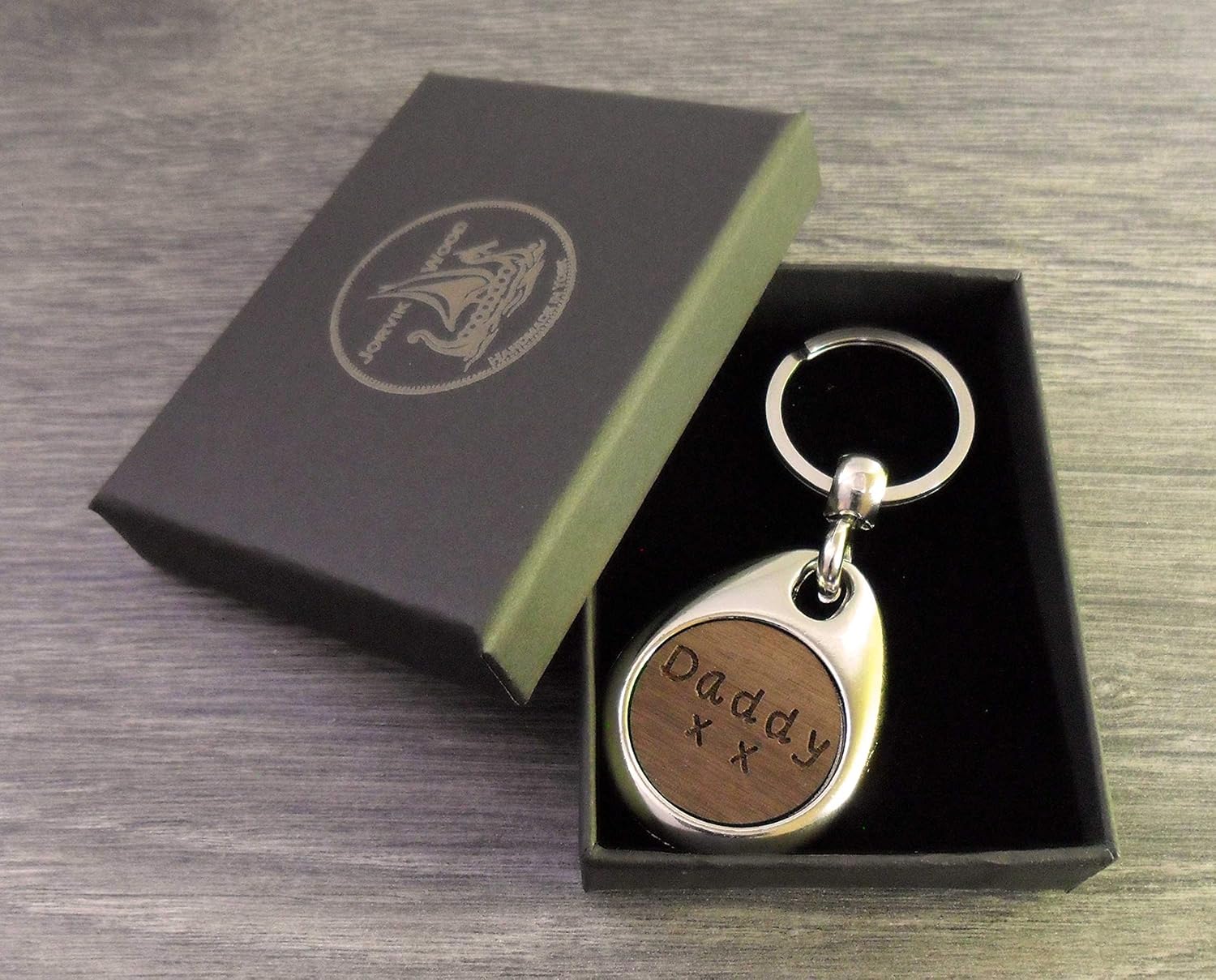 Jorvik Wood Daddy Design Wooden Keyring with Gift Box, Brown, 2 - Image 3