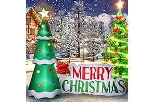 HZGDEJTG 8ft Christmas Inflatable Outdoor Decorations, Christmas Tree Signpost Inflatable Yard Decorations with LED Lights for Indoor Outdoor Patio Garden Christmas Decoration