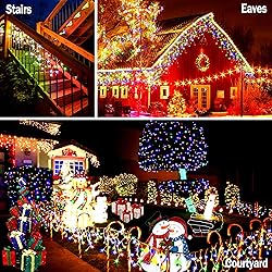 KNONEW 99ft 1216 LED Christmas Lights Outdoor 8