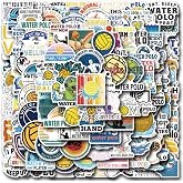 122pcs Water Polo Stickers, Sport Ball Vinyl Waterproof Sticker, Athlete Mascot Aqua Splash Decals for Laptop Water Bottle Helmet Scrapbook Refrigerator, Gifts for Adults Teens Students