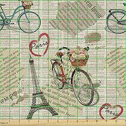 Ambesonne Romantic Fabric by The Yard, Newspaper