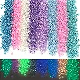 Artsy Crafts 4mm Assorted Glass Seed Beads 1600pcs, 6/0 Mermaid Colors Glow in The Dark Beads Spacer Beads for Jewelry Making Bracelets Necklace Anklet Rosary Earring Craft Supplies (4mm 8 Colors)