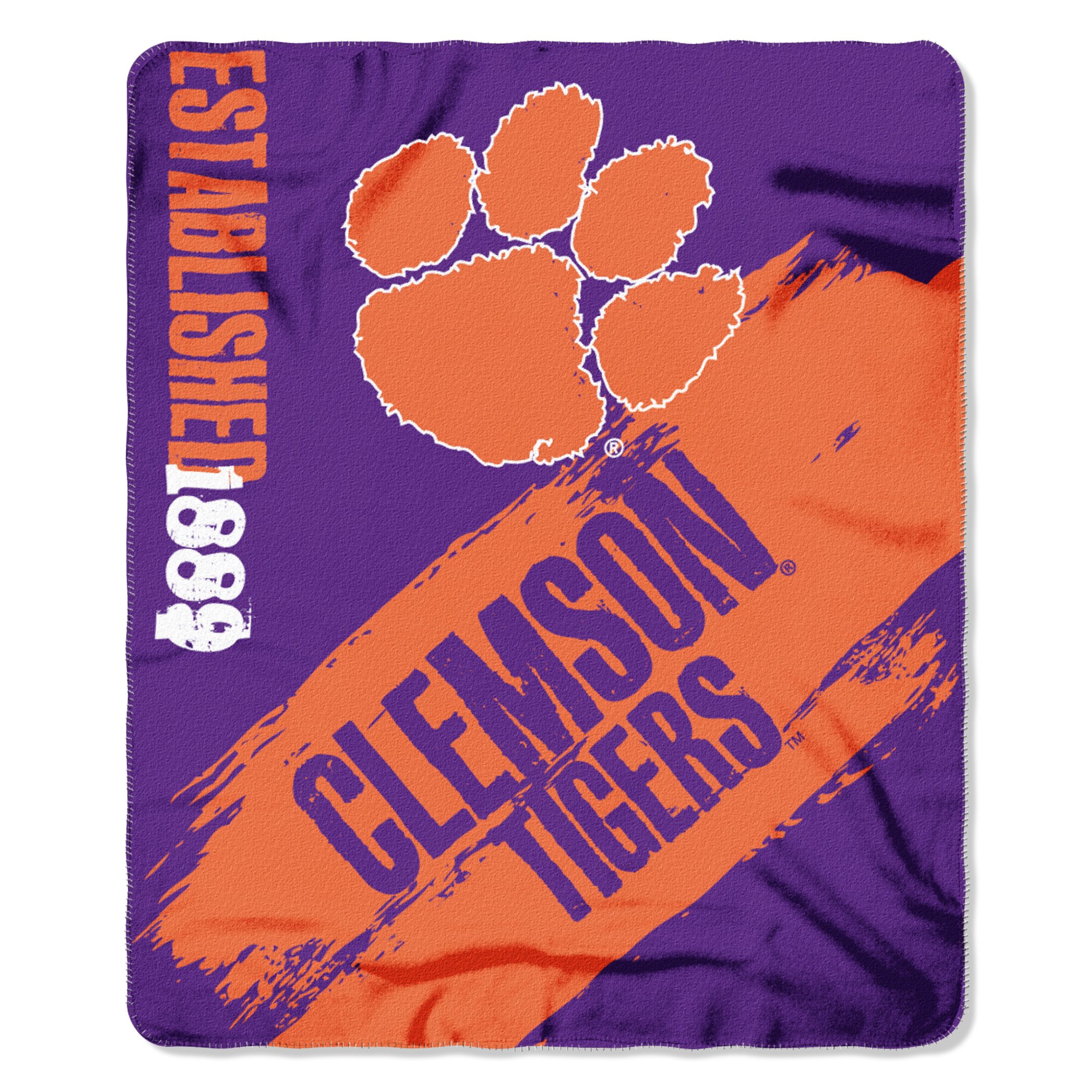 Northwest NCAA Clemson Tigers Fleece Throw Blanket, 50" x 60", Painted