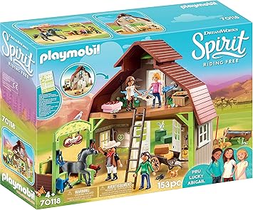 Playmobil Dreamworks Spirit 70118 Barn With Lucky Pru And Abigail