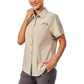 Little Donkey Andy Women's Lightweight UPF 50+ Short Sleeve Shirt, Breathable Fishing Hiking Shirt, Air-Holes Tech