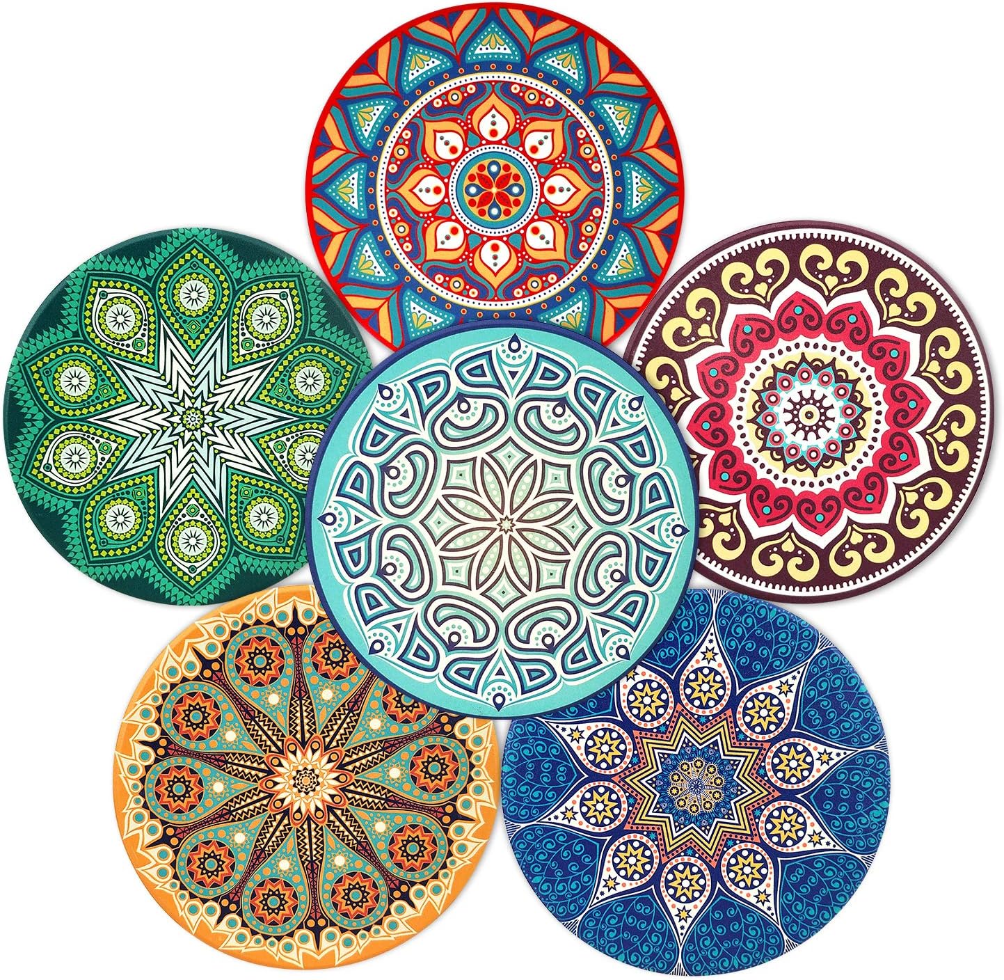 Coasters, Absorbent Drink Coasters Set, Ceramic Stone with Cork Bottom, Prevent Furniture from