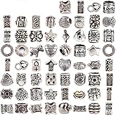 RUBYCA Tibetan Silver Tone Color Spacer Loose Beads Fit European Charm Bracelet Mix 120 Pcs Lot for DIY