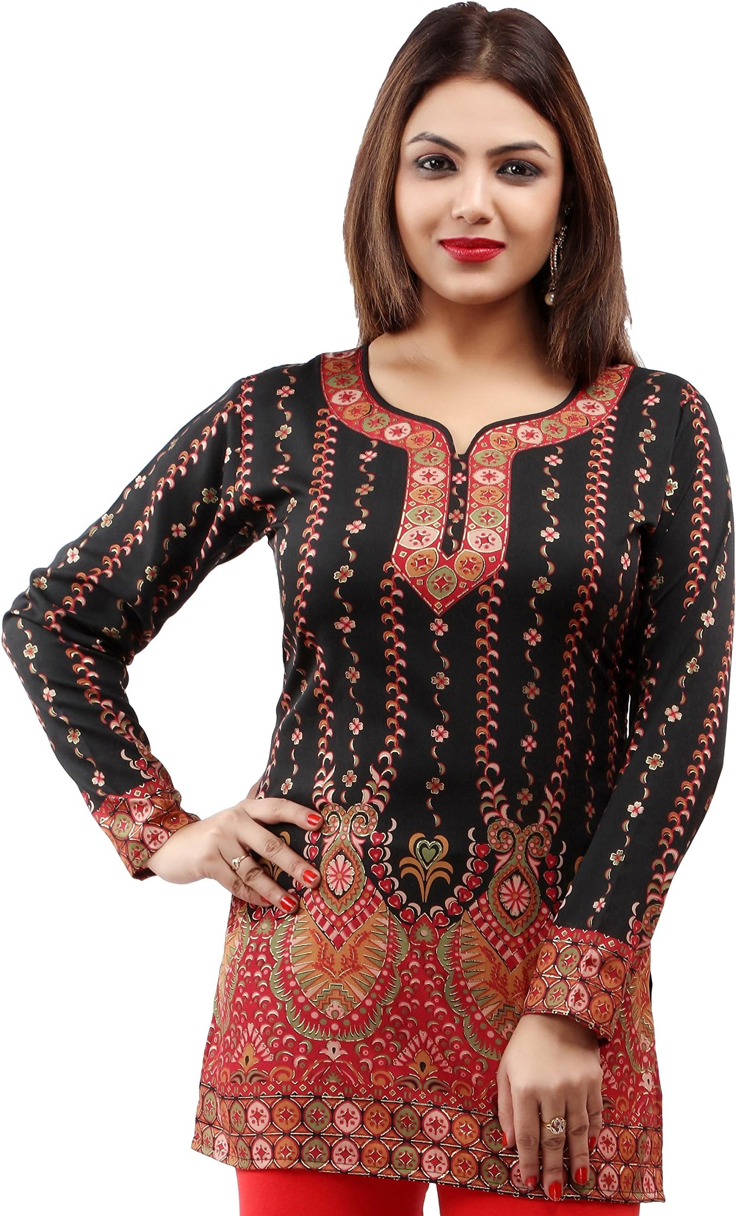 Women Fashion Casual Short Indian Kurti Tunic Kurta Top Shirt Dress 28B