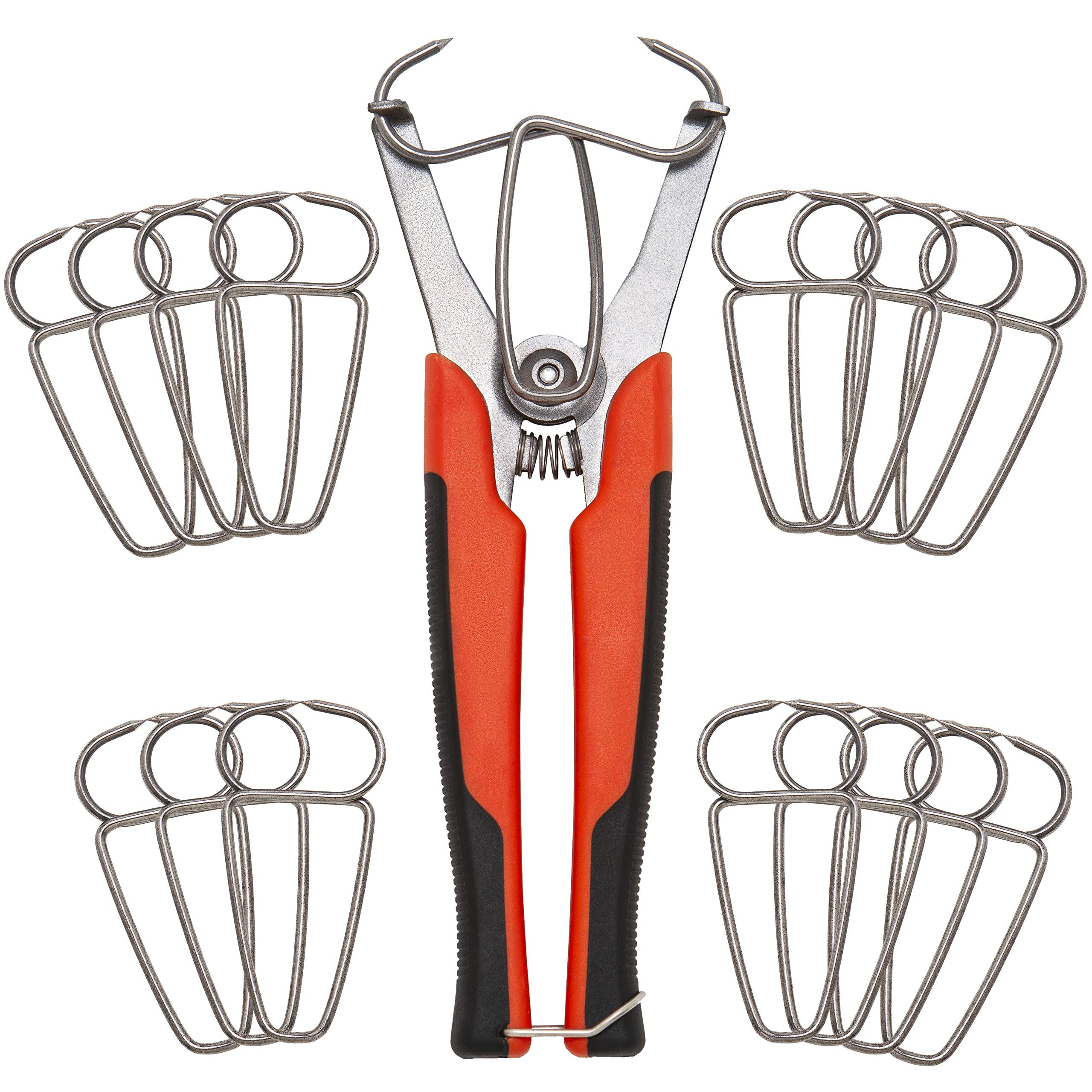 Photo 1 of ALLY Tools Miter Spring Clamp Pliers with 16 Miter Spring Clamps - Spring Loaded Handle Design – Long 8 inch Handle for Big Hands for use with Wood Trims, Moldings, Picture Frames, and Woodworking.