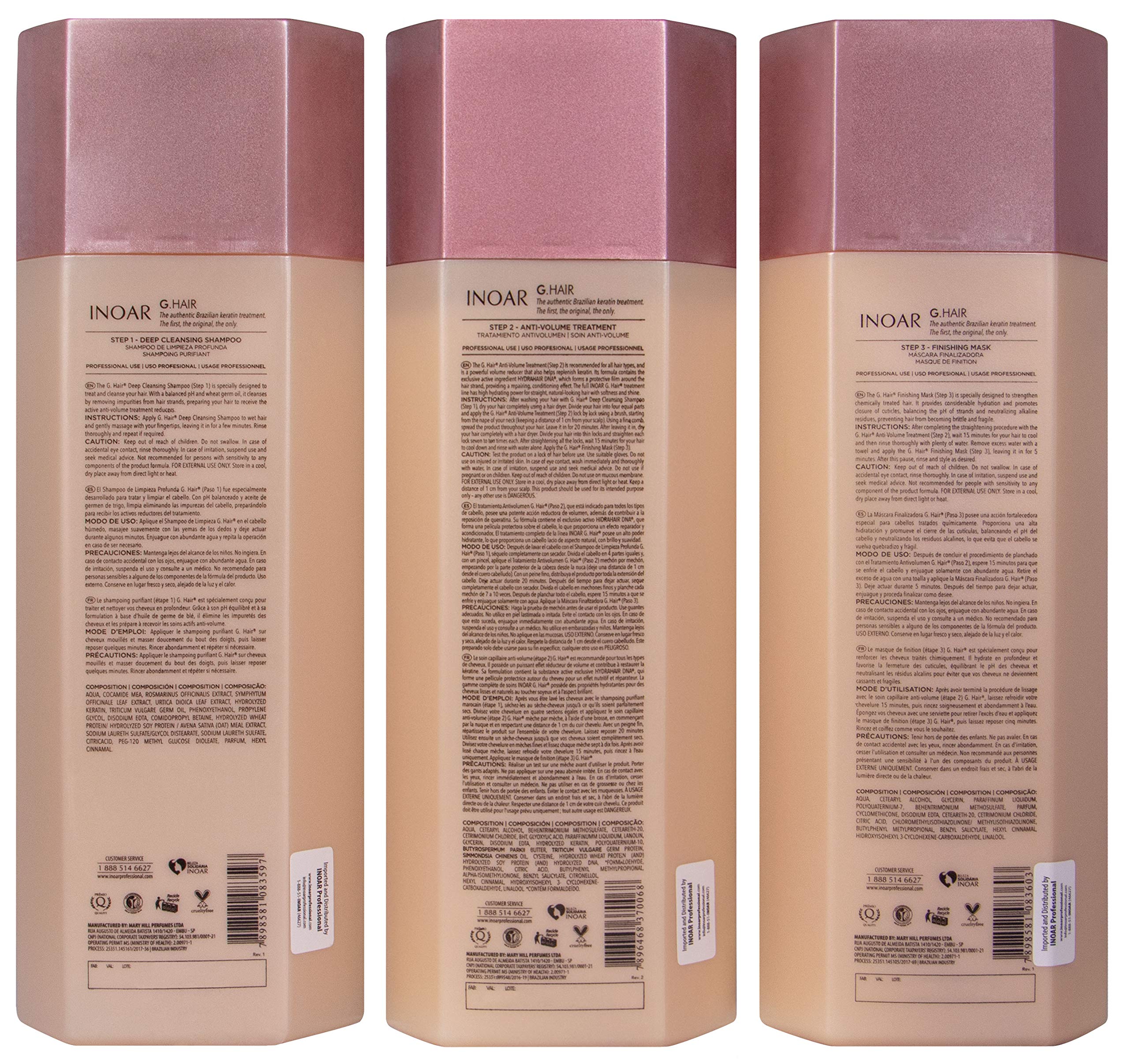 INOAR PROFESSIONAL GHair Keratin Smoothing System with Deep