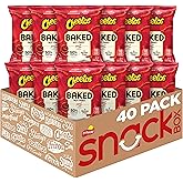 Frito Lay Baked Cheetos Crunchy Flamin' Hot, 0.87 Ounce Pack of 40 | 50% Less Fat, Gluten Free, No Artificial Flavors, No Colors from Artificial Sources