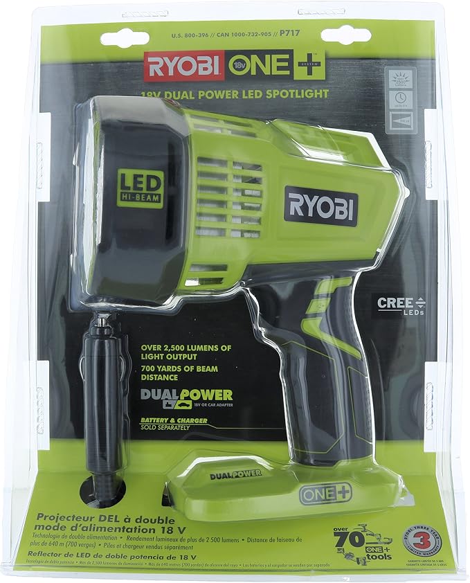 Ryobi P717 One+ 18V Dual Powered LED Cordless Spotlight: Amazon.co.uk