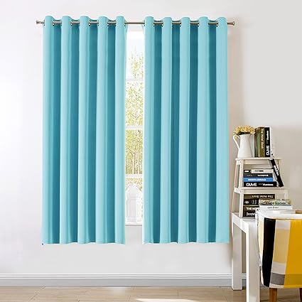 Aquazolax Bedroom Window Curtains Interwoven Lined Premium Ring
