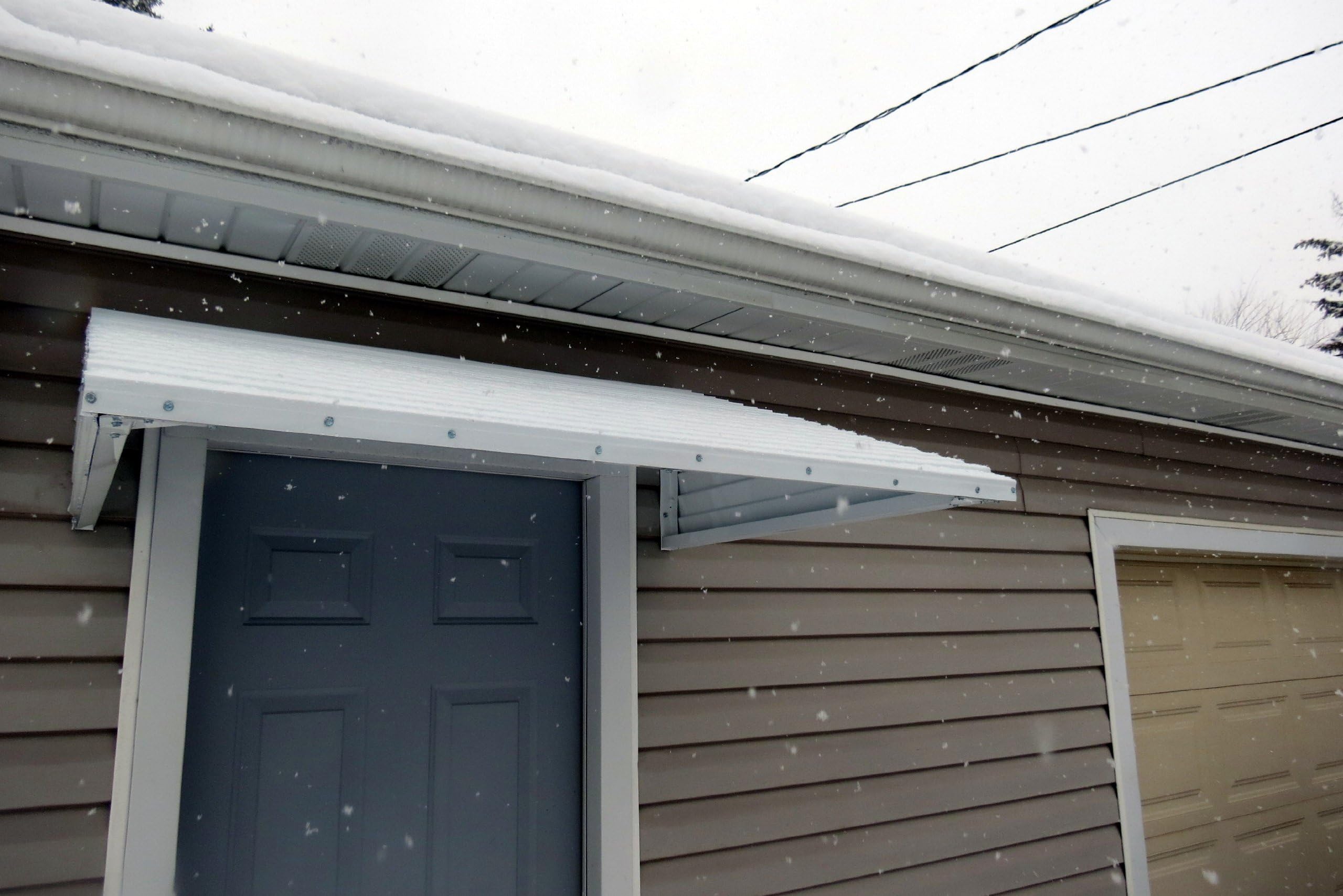 Awning Kit Aluminum White non fabric 46" Wide X 36" Droop X 12" Sides High Front Door Window Patio