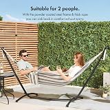 VonHaus Hammock with Stand Freestanding 2 Person Blue White Stripes view 2