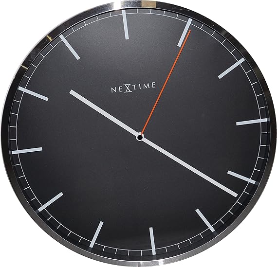 NeXtime wall clock very silent, round, black, ø 35 cm Amazon