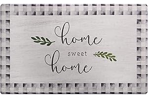 SoHome Cozy Living Anti Fatigue Kitchen Mat for Floor, Home Sweet Home Themed Cushioned Kitchen Runner Rug Mat, Non Slip, Easy Wipe Clean, 1/2 Inch Thick, 18" x 30", Grey