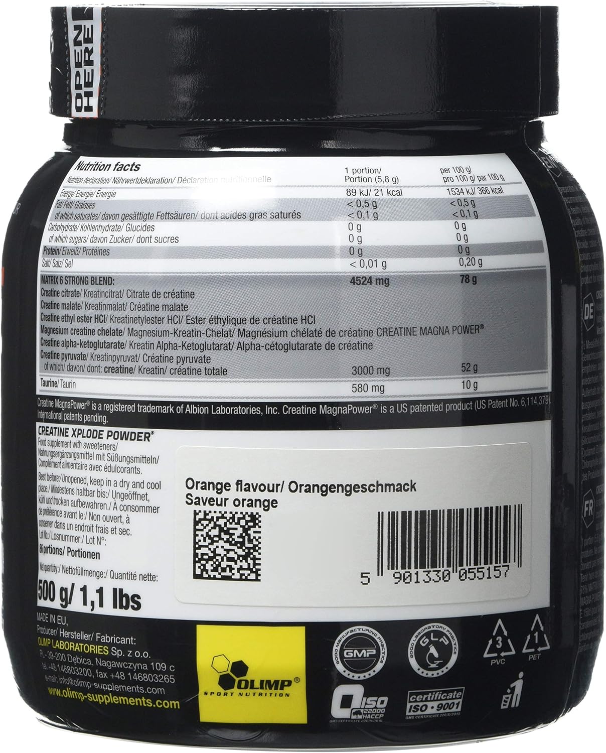 OLIMP SPORT NUTRITION Olimp Sport Nutrtition Creatine Xplode Powder, Orange Flavour (500 g), 500 g (Pack of 1) - Image 4