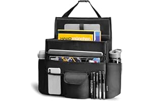 Elantrip Car Front Seat Organizer, Back Seat Storage with Adjustable Straps Truck Seat Organizers for Delivery Drive, Office File, Passenger Seat