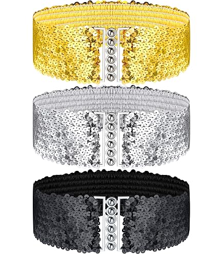 Vintage Rectangle Elastic Metal And Rhinestone 80s,Belts Vintage 80s elastic belts, - Gem main image 4