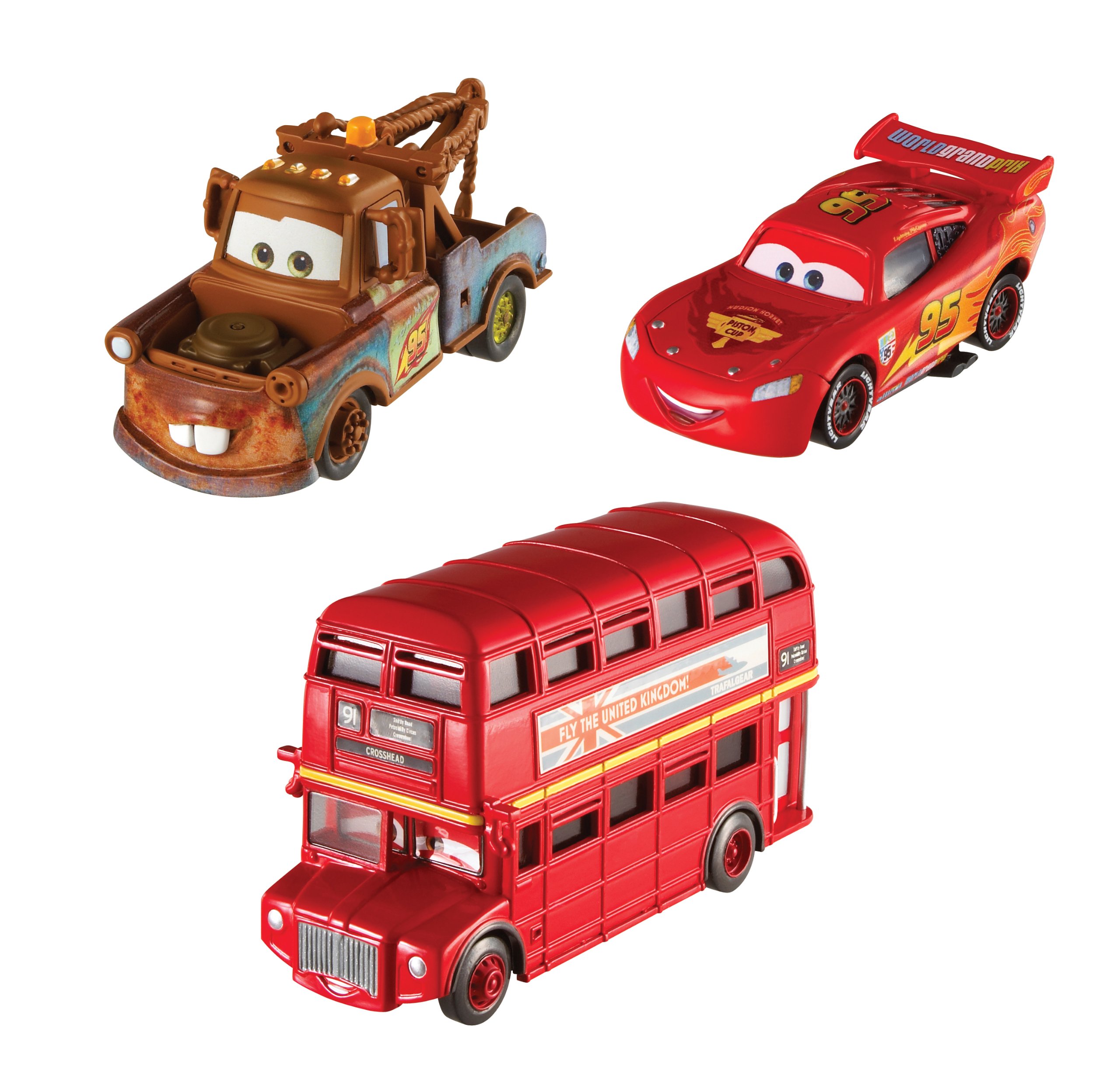 Buy Cars 2 Collector Double Decker Bus, Mater, and Lightning McQueen