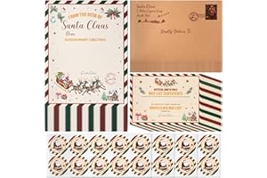 Haooryx Christmas Official Letter - 100Pcs Certificate from Santa Claus Christmas Tree Santa Claus Letter From The Desk Of Santa Claus for Kids Students Xmas Wish Party Favor Holiday Activities Supplies