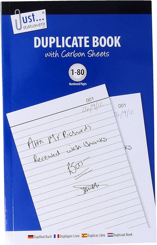 A5 Carbon Duplicate Book Numbered 180 Pages Receipt Invoice Copy Pad