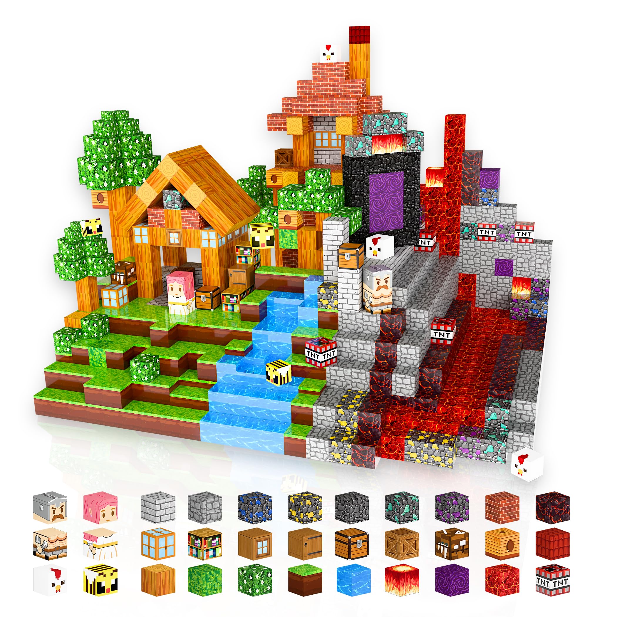 Photo 1 of 150PCS Magnetic Building Block Set for Kids - 3D Magnetic Tiles with Storage Box, BPA-Free ABS Plastic STEM Creative Construction Toys, Compatible with Major Brands, Educational Gift for Boys Girls 3+
