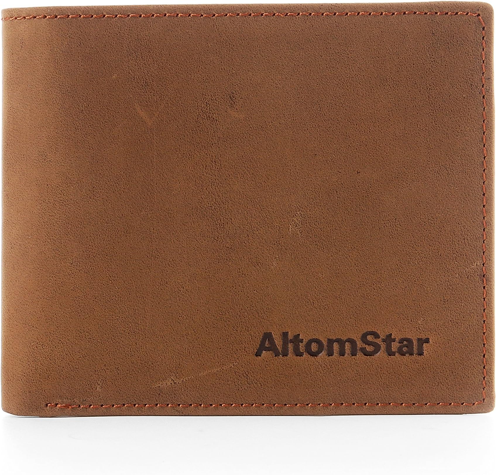 Wallet for Men Retro Frosted Full-Grain Leather with Gift Box