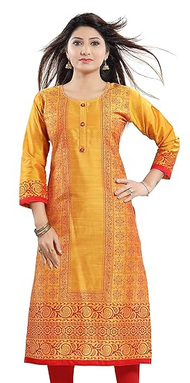 Impex Cotton Silk Long Printed Women's Kurta