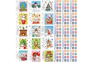 Sherr 15 Set Pre Drawn Painting Canvas for Adults 8 x 10 Inch Pre Painted Canvas Sip and Paint Party Favors Kit for Adults Paint Party(Christmas Style)